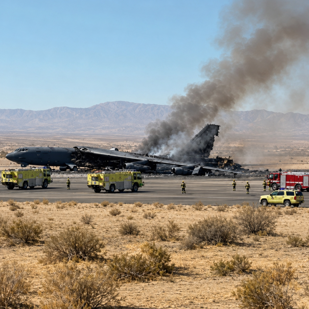 Tragedia militar en California: Se estrella un bombardero B-52H de EE. UU. y mueren sus ocho tripulantes