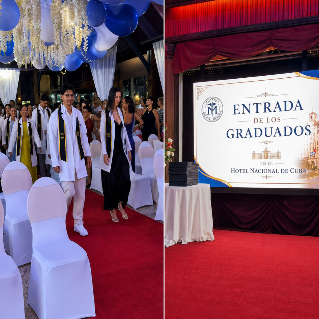 Polémica en Cuba por graduación de médicos extranjeros en el Hotel Nacional mientras profesionales locales denuncian trato desigual